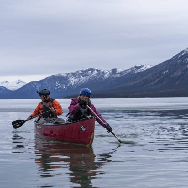 Canadian Outdoor Academy Canoe Course paddling amongst mountains